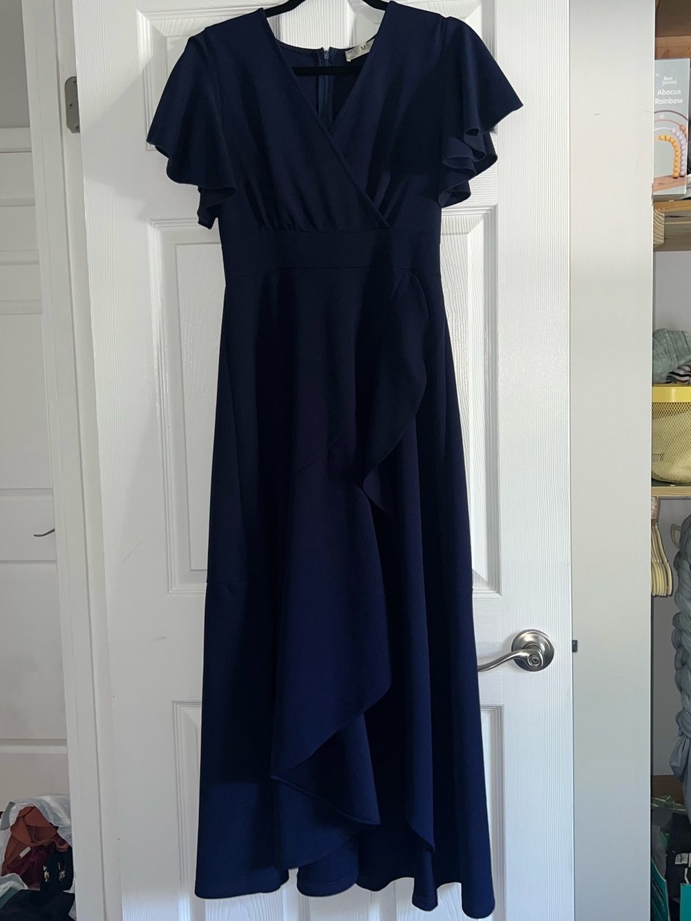 Formal Navy Ruffle Dress